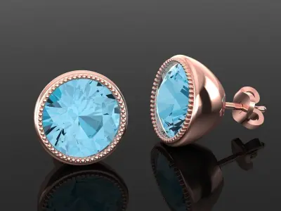 Women Diamond Earrings 3D print model 85