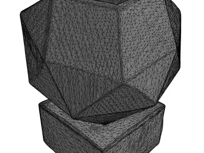 Faceted Concrete Geometric Decorative Object Low-poly 3D model