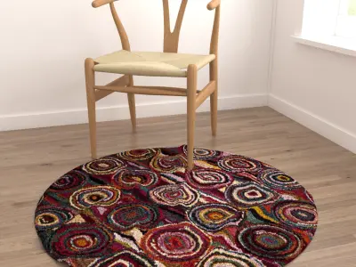 Round Rug Set 12 3D model