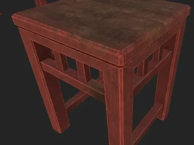 Chinese Table set PBR 4K GameReady Low-poly 3D model