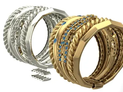 5in1 ring with movable joints 3D print model