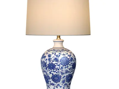 Table lamp Jennifer Ginger Jar Lotos Traditional Decorative  3D model