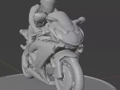 Bike Rider With Bike For 3D Printing 3D print model