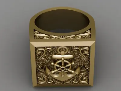 US Navy Men Ring 3D Print Model 3D print model
