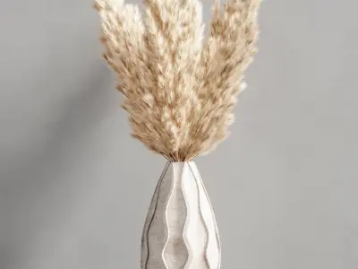 Collaction Plants Bouquet 16  pampas  3D model