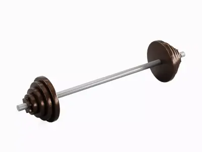 Iron Barbell 02 Low-poly 3D model