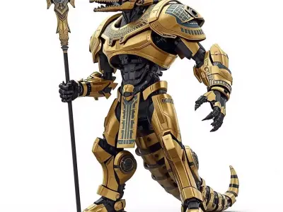 Sci-Fi Mecha-Sobek - Egyptian Mythological Crocodile Prop Low-poly 3D model