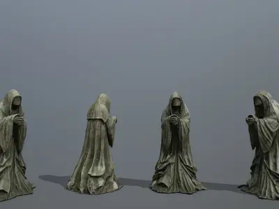 Ruin set Low-poly 3D model