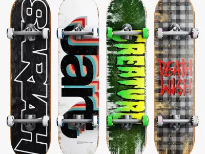 Skateboard set 001 3D model