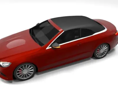 MERCEDES E CLASS CABRIO CLOSED 2017 LOWPOLY Low-poly 3D model