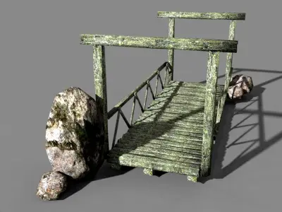 old wooden bridge printable 3D model