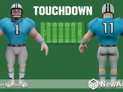 American Football Touchdown Character 03 Low-poly 3D model