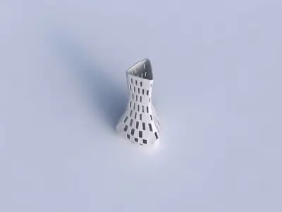 Vase puffy triangle with checker grid lattice 2 3D print model