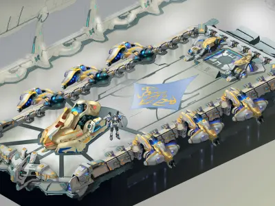 Space - Fortress Battle - Big Spaceship 01 3D model