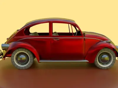 Wolkswagen beetle car 3D Low-poly 3D model