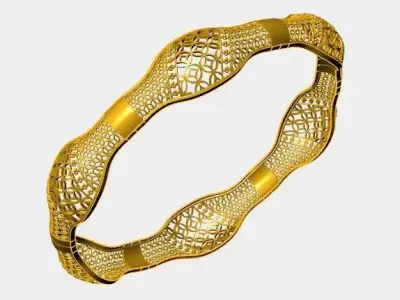 1212 Hexa Ripple Bangle 58MM-8gm 3D print model