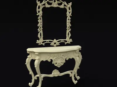 dressing table with mirror set 3D model