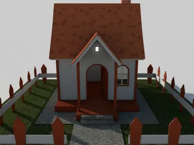 Cartoon House Low-poly 3D model