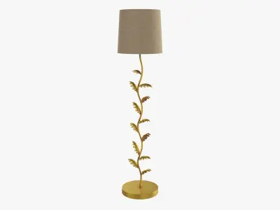 Floor lamp decorated with leaves with shade  3D model