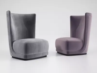 Etienne wing chair 3D model