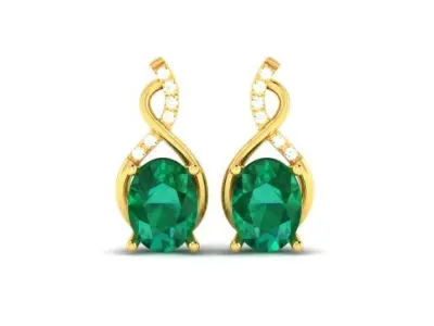 Delicate Fine Oval Diamond Earring 3D print model