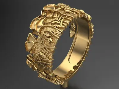 flower unique ring 3D print model