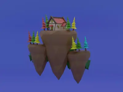 Island House Low-poly 3D model