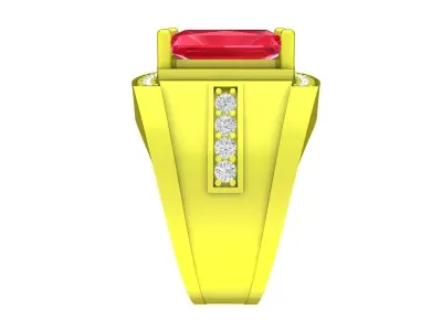 Luxury Square Cut Halo Stone Ring 3D Model  4981 3D print model