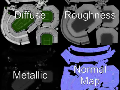 Tennis Stadium Arena D Model Pack for Games and Simulations Low-poly 3D model