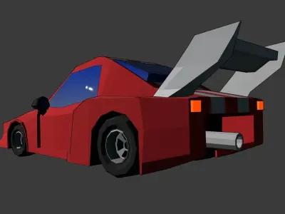Low-poly car racing Low-poly 3D model