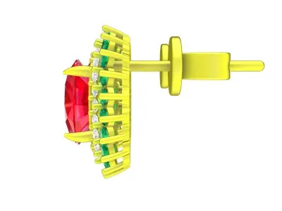 6097 hongkong luxury oval diamond earrings 3D print model