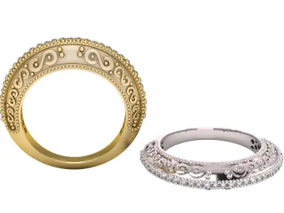 LUXURY ANTIQUE RING 3D PRINTABLE MODEL 3D print model