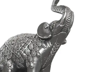 Indian Elephant Metal Figurine 3D model