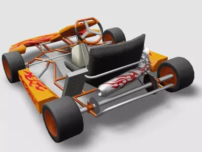 Go Kart Low-poly 3D model