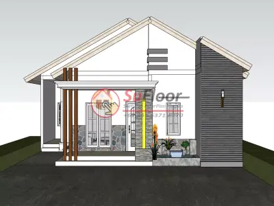 House 9x22m code 521 - Sketchup 3D model 3D model 3D model