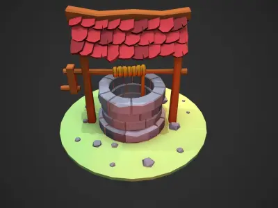 Stylized Water Well - Low Poly Free low-poly 3D model