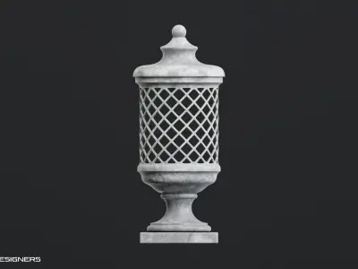 Stone Garden Urn Lamp 3D model