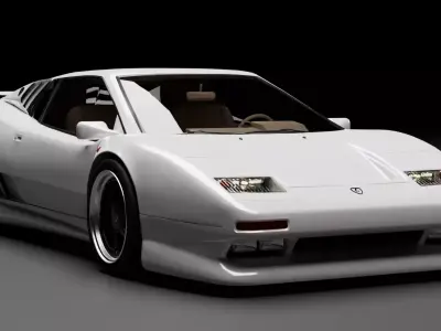 Early 90s supercar  Low-poly 3D model