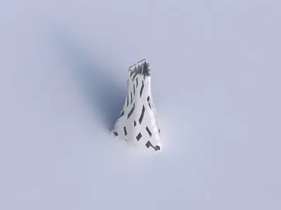 Vase grounded triangle with cuts 3D print model