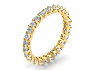 U Shaped Eternity Ring 2mm stone size swiss 8 and EU48 3D print model