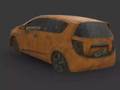 Abandoned Car - Chevrolet Aveo Low-poly 3D model