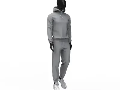 Men tracksuit sport clothing hoodie sweatpants 3D model