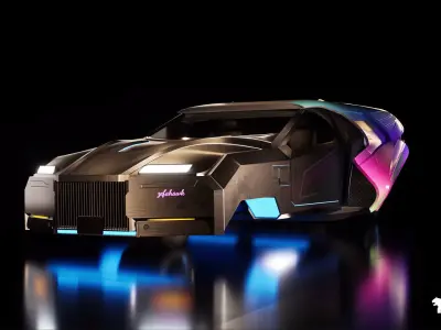 Cyberpunk Gigapack Vehicle Bundle Low-poly 3D model