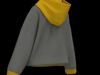 Female oversized hoodie 3D model