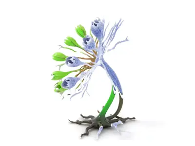 Fantasy Green Plant model pack Low-poly 3D model