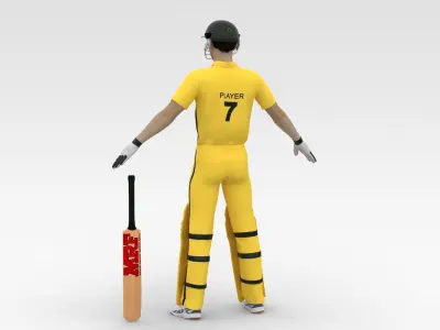 Cricket Batsman V4 3D model
