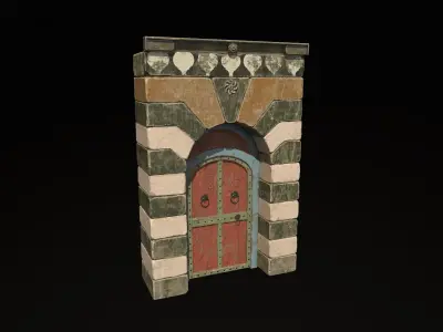 Architectural arches pottery pots bowls and pans Low-poly 3D model