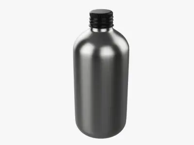 Bottle with cap metal medium 3D model