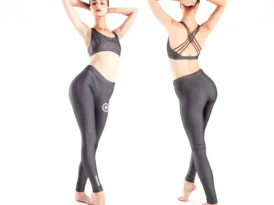 Scan dancing female 18 Low-poly 3D model