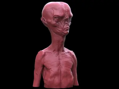 Alien Creature Bust Free 3D print model